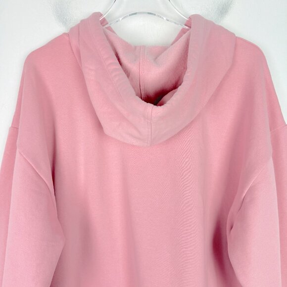 NWT LOFT Heart Relaxed Fit Terry Hoodie Sweatshirt Pink Size XL NEW - Picture 12 of 14